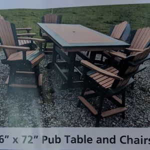 36" x 72" Pub Table and Chairs Set