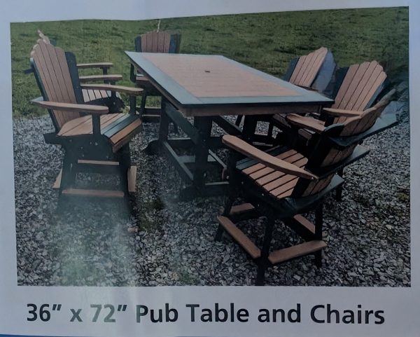 36" x 72" Pub Table and Chairs Set